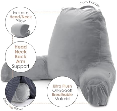 Nestl Reading Pillow with Shredded Memory Foam Includes 2 Neck and Lumber - Image 3