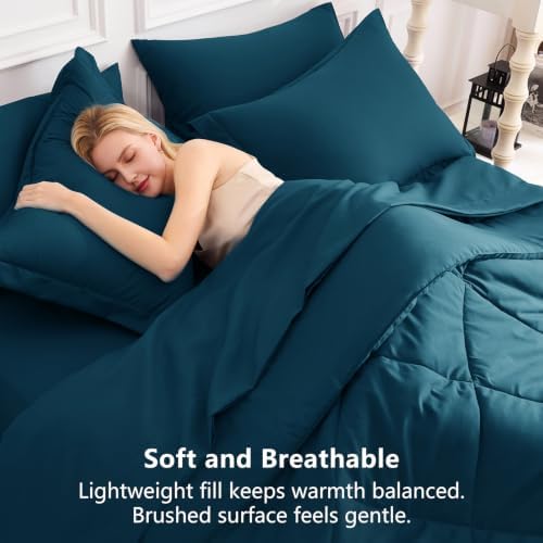 CozyLux Full Comforter Set 82"x86" Lyons Blue - Image 4
