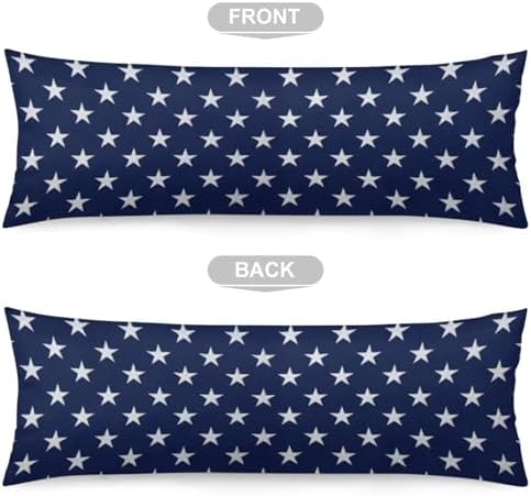 Blue Body Pillow Cover, Farmhouse Long Pillow Case Protector - Image 5