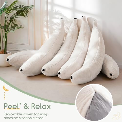 HIGOGOGO Banana Shape Memory Foam Body Pillow, Novelty Soft Long Stuffed Pillow - Image 4