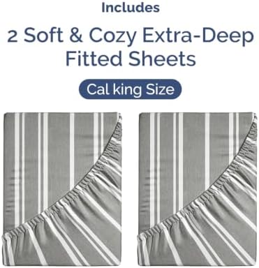 CGK Linens 2 Pack Extra Deep Cal King Fitted Sheets - Image 4