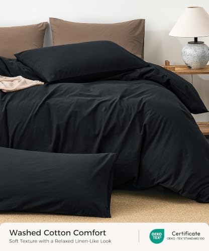 JELLYMONI 100% Washed Cotton Pillowcases, Envelope Closure 2-Pack - Image 2