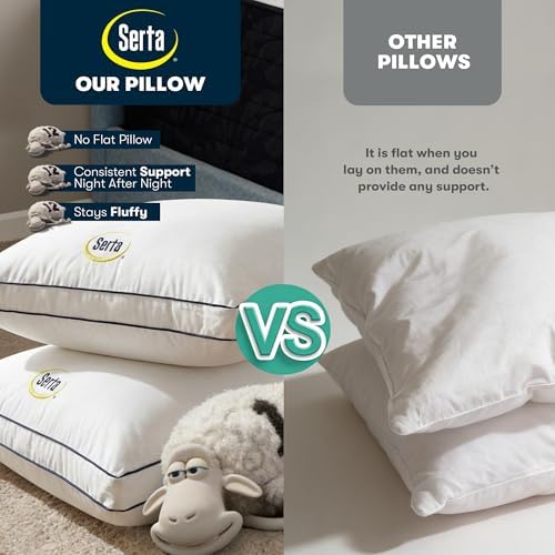 Serta Hotel Collection Bed Pillows King Size Set of 2 Medium Firm Support - Image 4
