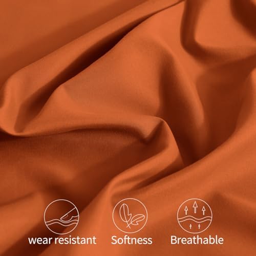 Horbaunal Microfiber Body Pillow Covers, Burnt Orange, 2 Pack - Image 6