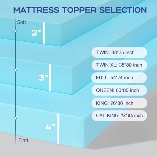 VALUXE Full Mattress Topper 4 Inch Cooling Gel Memory Foam - Image 6