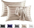 MR&HM Satin Pillowcase 2 Pack, King Size 20"x36", Champagne Striped by MRHM