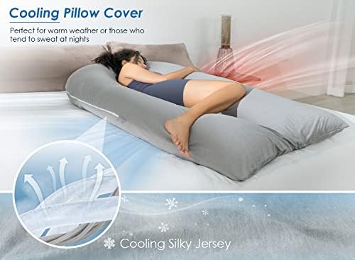 QUEEN ROSE 65 Inch Cooling U Shaped Pregnancy Pillow, Maternity Body Pillow - Image 3