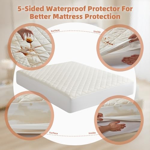 Organic Twin Mattress Protector -Top&Side 100% Waterproof Protector - Image 2