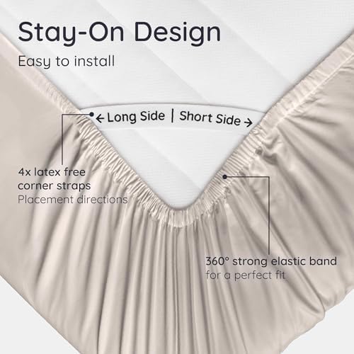 Bambaw 100% Viscose Derived from Bamboo Fitted Sheet Queen Size, Cooling Fitted - Image 6