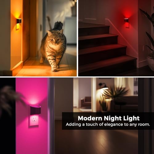 L LOHAS LED Night Lights Plug into Wall, 8 Colored Kids Night Light, 2 Pack - Image 5