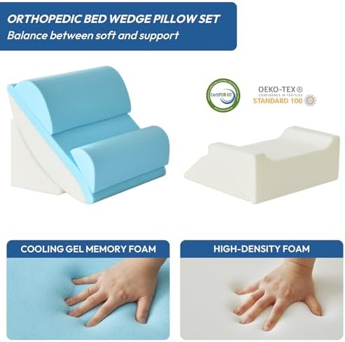 Ahpmeoa 6PCS Wedge Pillow Set for After Surgery, Back Pillow for Bed Sitting Up - Image 3