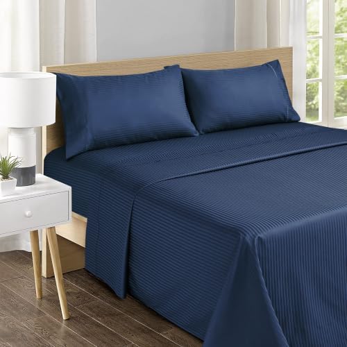 Feather & Stitch 100% Cotton Sateen 500 TC King Size Bed Sheet Set - Image 2
