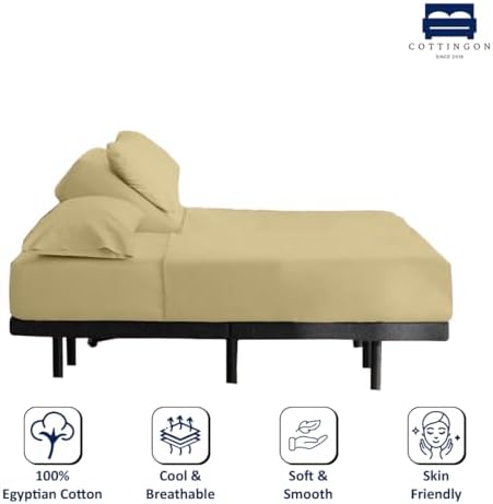 4 Piece Flex Head King Sheet Set 34" Top, 100% Egyptian Cotton - Image 2