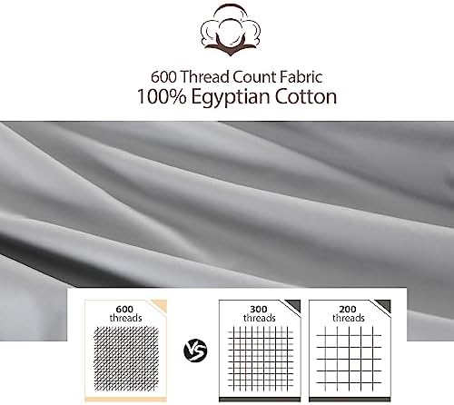 100% Egyptian Cotton Pillow Protectors Set of 2 Queen Size - Image 2