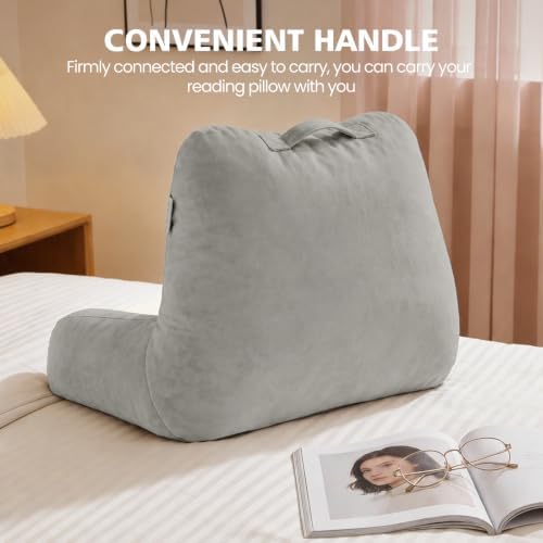 Memory Foam Reading Pillow for Sitting in Bed, Sage Green - Image 4