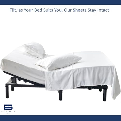 4 Piece Flex Head King Sheet Set 34" Top, 100% Egyptian Cotton - Image 6