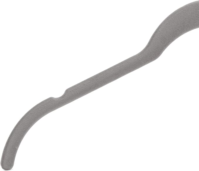 Amazon Basics Non-Slip Shirt Clothes Hangers Velvet, Space-Saving Slim, Sturdy, Pack of 100, Gray/Silver