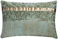 The HomeCentric Decorative Blue 12"x14" Lumbar Pillow Cover, Jacquard Beaded & by TheHomeCentric
