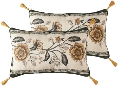 ISAENNE Vintage Linen Rectangle Throw Pillow Cover by Isaennehomedecoration