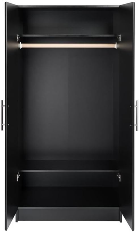 Pemberly Row 32" Contemporary Wardrobe Cabinet in Black