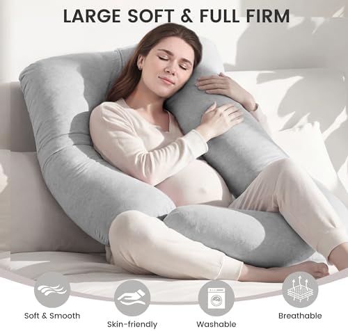 Jcickt Pregnancy Pillow for Sleeping, 59 inch Maternity Pillow - Image 3