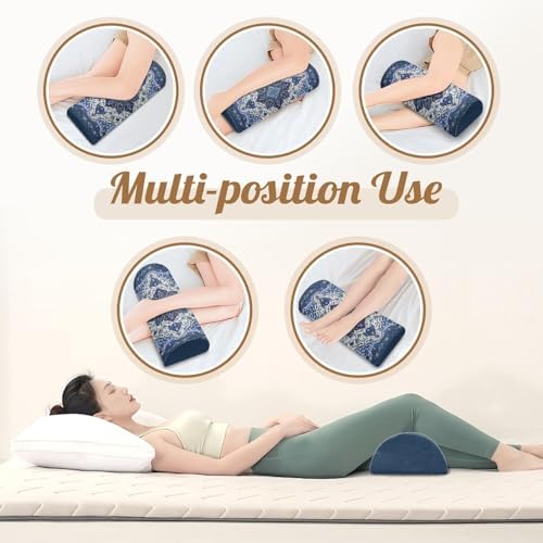 Knee Pillow for Back Sleeping – Half Moon Bolster Pillow for Under Knee While - Image 6