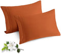 Horbaunal Microfiber Pillowcases Queen Size, Burnt Orange, 2 Pack by Horbaunal