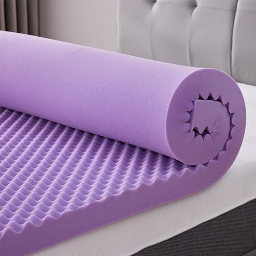 SINWEEK 1.5 Inch Egg Crate Memory Foam Mattress Topper Queen Size, Soft by SINWEEK