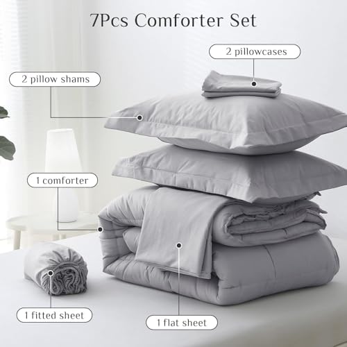 JOLLYVOGUE King Comforter Set, Ultra-Soft Bed in a Bag King Size 7 Pieces - Image 5