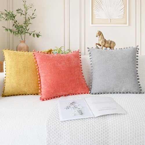 CaliTime Decorative Couch Throw Pillow Covers 16 X 16 Inches Gold - Image 5