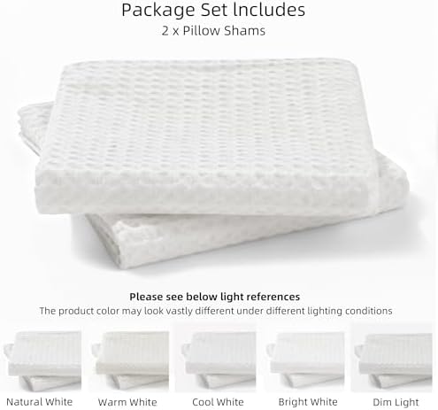 CHUFFED 100% Cotton Waffle Weave Pillowcases 2 Pack Standard, 20x26 Inches - Image 4