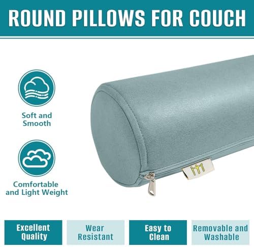 2 Pack Neck Roll Pillow, High-Density Foam Cylinder Bolster Pillow - Image 4