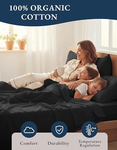 LANE LINEN Twin XL Sheets 100% Organic Cotton Soft 3pc Percale - Image 6