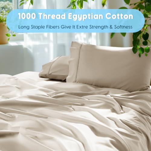 SONORO KATE 1000 Series 100% Egyptian Cotton King Sheets, Extra Deep Pocket - Image 3