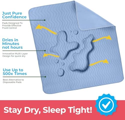 4 Pack Waterproof Reusable Heavy Absorbency Incontinence Bed Pads 18"x24" - Image 3