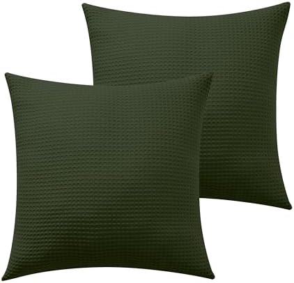 100% Cotton Waffle Weave Throw Pillow Covers Set of 2 - Image 3