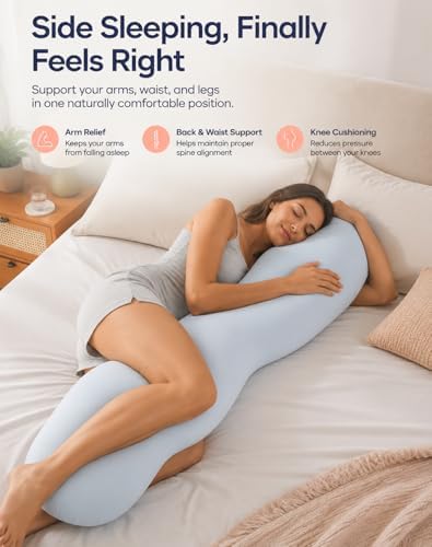 Body Cooling Pillow, Double Wave Curve Side Sleeper Pillow, Cooling Side - Image 5