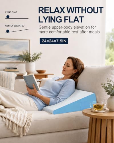 Wedge Pillow for Sleeping, 7.5" Memory Foam Bed Wedge Pillow - Image 3
