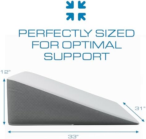Kolbs Extra Wide Bed Wedge Pillow | Super Large | Memory Foam Top and Jacquard - Image 2
