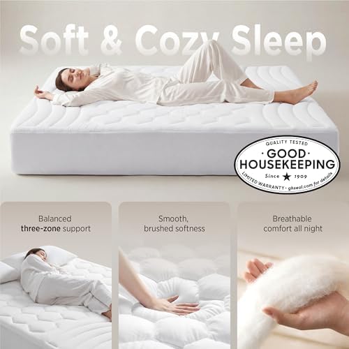 Bedsure King Mattress Pad, Mattress Topper - Image 2