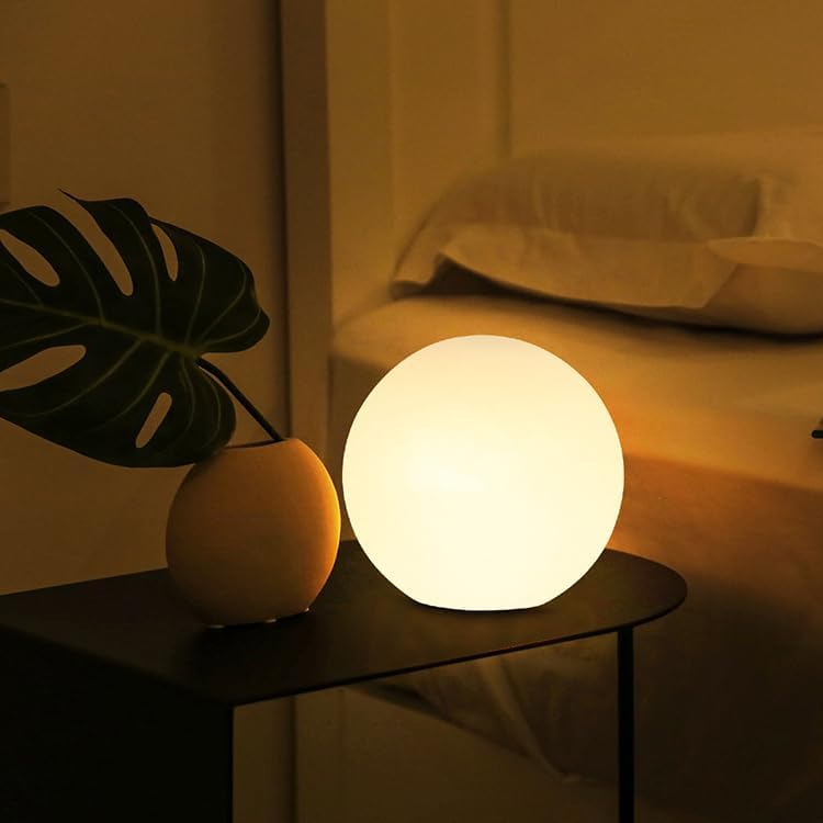 LED Ball Light, 6-inch Glowing Orb Light, Rechargeable Globe Lamp, Dimmable Mood Lights W/Remote, Waterproof Ambient Lighting Lamp for Desk Bedroom Bathroom Patio - Image 3