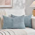 Fancy Homi Set of 2 Light Blue Lumbar Decorative Throw Pillow Covers 14x24 Inch by Fancy+Homi