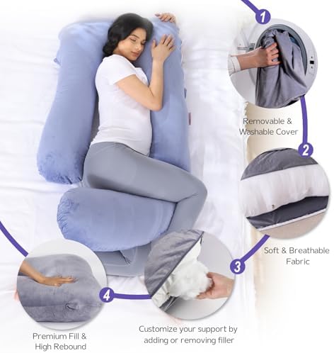Pregnancy Pillow for Sleeping, Soft 57“ Full Body Maternity Pillow, U Shaped - Image 4