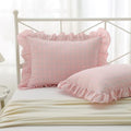 Mywinlle 2 Pack Blush Pink Plaid Ruffle Standard Size Pillow Shams -20"x26" by Mywinlle
