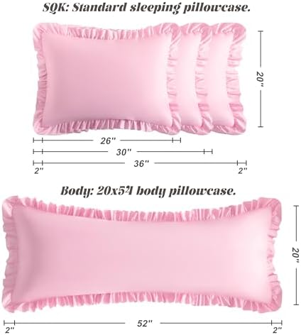 BEDSUM Queen Ruffled Pillow Shams - Image 3
