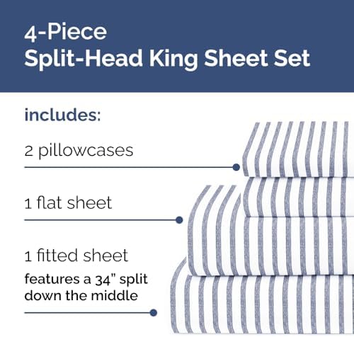 Flex Top Split Head King 4 Piece Sheet Set - Image 3