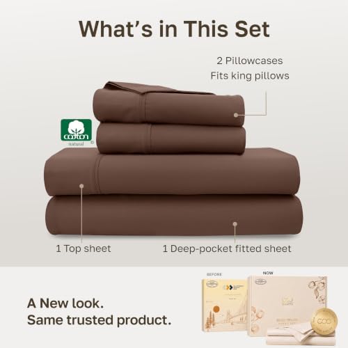 California Design Den Soft 100% Cotton Sateen King Bed Sheets Deep Pocket - Image 3