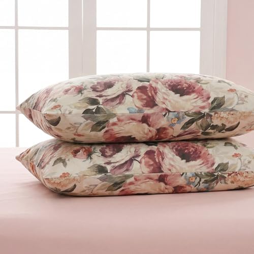 Bedorm Standard Size Pillow Covers Set of 2 Cotton Pillow Case Dark Pink Rose - Image 7