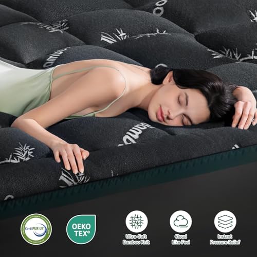Full 4-Inch 2-in-1 Cooling Memory Foam Mattress Topper - Image 4