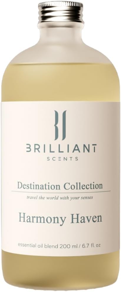 Brilliant Scents Harmony Haven Fragrance Oil 200ml - Premium Diffuser Oil for Home, Office, Hotels - Long Lasting, Plant-Based, Meets IFRA Standards, USA-Made - Citrus & Subtle Spice Scent